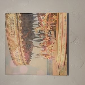 Society6 Steam & Electric Carousel Square Canvas Painting